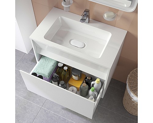 Тумба с раковиной Iddis Esper 80 ESP80W0i95K подвесная Белая
