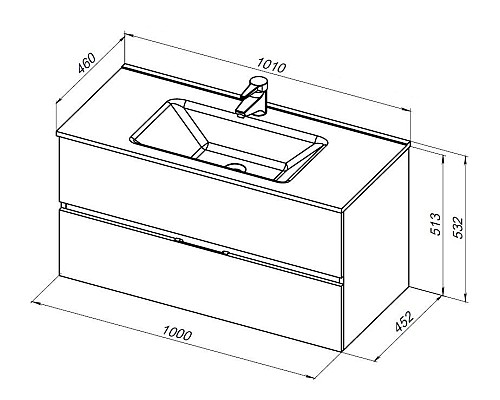 Тумба под раковину Aquanet Алвита New 100 277519 подвесная Антрацит