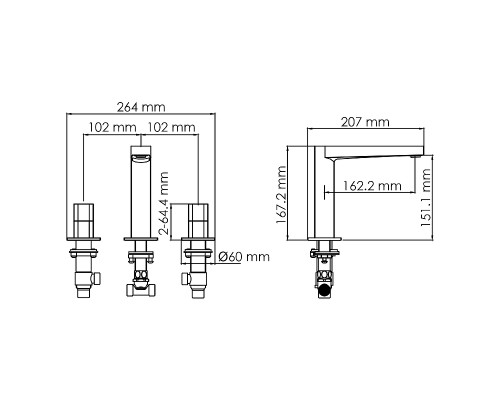 Смеситель для раковины WasserKRAFT Naab 8635 Хром