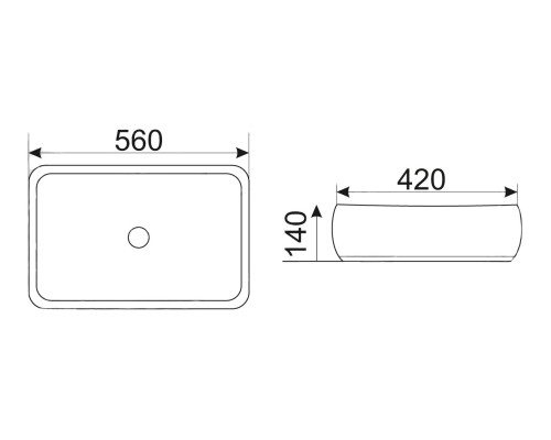Раковина-чаша CeramaLux 56 186 Коричневая