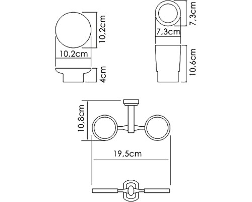Стакан для зубных щеток с мыльницей WasserKRAFT K-28126 Хром Белый