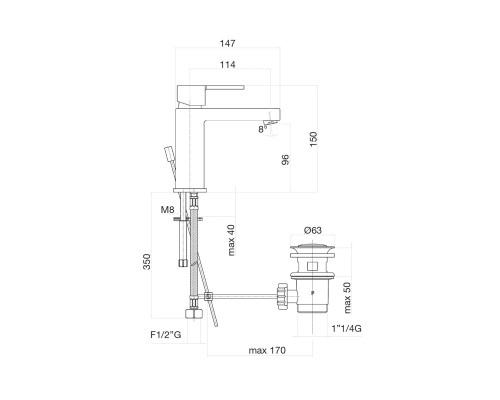 Смеситель для раковины Fiore Katana 77CR7520 хром