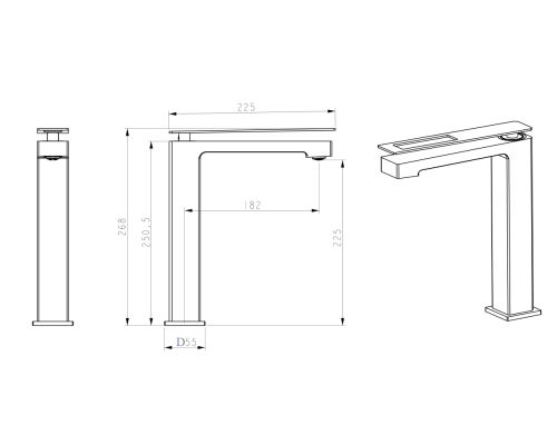 Смеситель для раковины Boheme Q Хром Красный