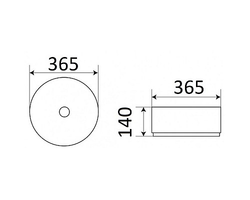 Раковина-чаша CeramaLux 37 C1055 Бело-золотая