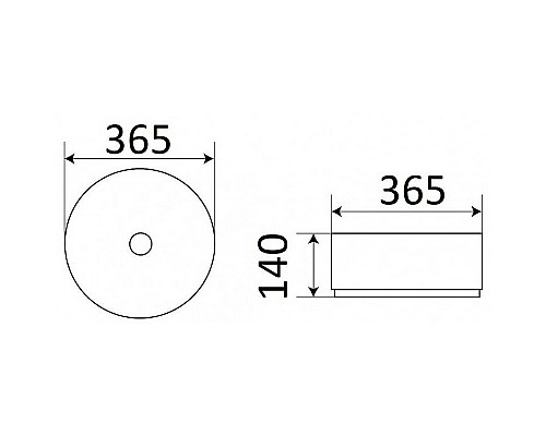Раковина-чаша CeramaLux 37 C1055 Бело-золотая