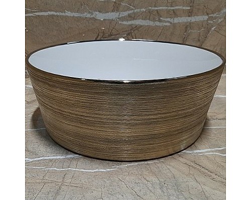 Раковина-чаша CeramaLux 37 C1055 Бело-золотая