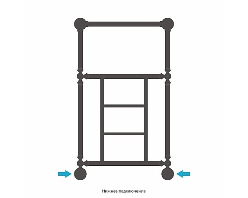 Полотенцесушитель водяной 860х500 черный матовый Сунержа Ренессанс 1452 31-0282-8650