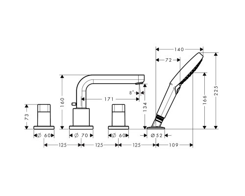 Смеситель Hansgrohe Metris S хром
