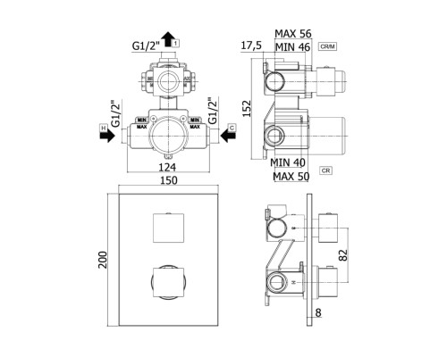 Смеситель для душа Paffoni Elle LEQ518CR/M черный матовый