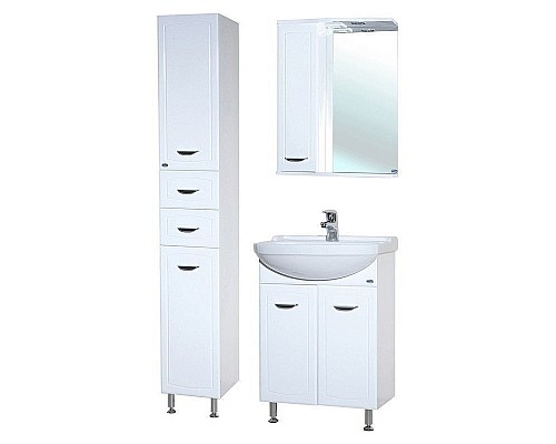 Зеркало со шкафом Bellezza Классик 60 L 4611909002017 с подсветкой Белое