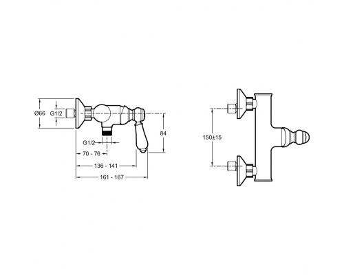 Смеситель для душа Jacob Delafon Louise E24362-CP Хром