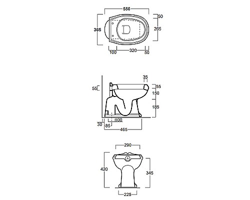 Унитаз Simas Arcade AR801bi приставной без бачка и сиденья