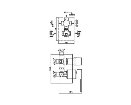 Смеситель для душа Webert Pegaso PE880601740, белый