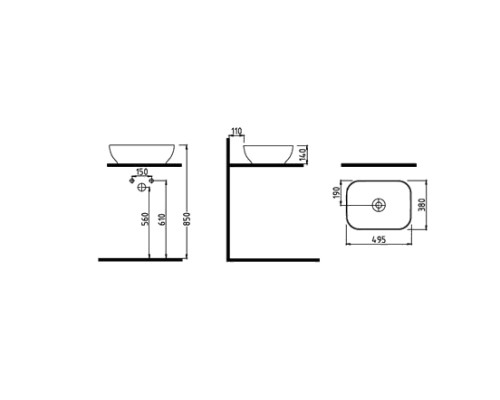 Раковина-чаша Bien Motto 49 MTLG05003FD0B7000 Черная матовая