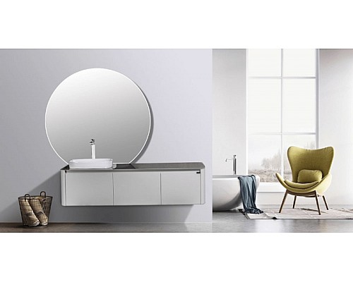 Комплект мебели для ванной Black&White Universe 9151600 подвесной Серый Белый