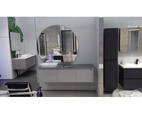 Комплект мебели для ванной Black&White Universe 9151600 подвесной Серый Белый