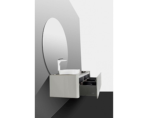 Комплект мебели для ванной Black&White Universe 9151600 подвесной Серый Белый