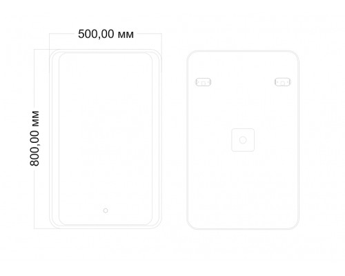 Зеркало Art&Max Elegant AM-Ele-500-800-DS-F с подсветкой с сенсорным выключателем