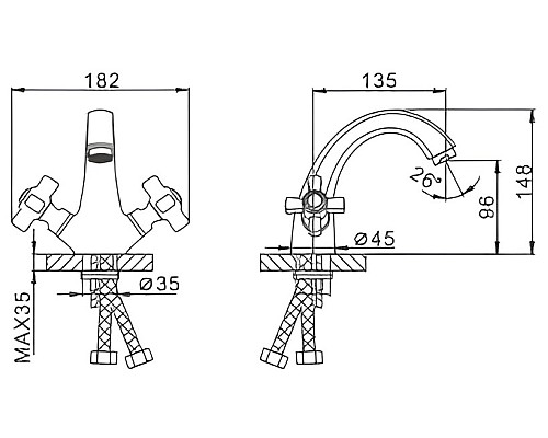 Смеситель для раковины Frap H18 F1018 Хром