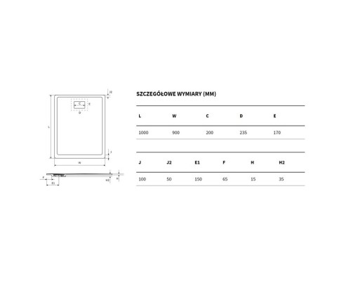 Поддон Excellent Lavano 100x90 см капучино