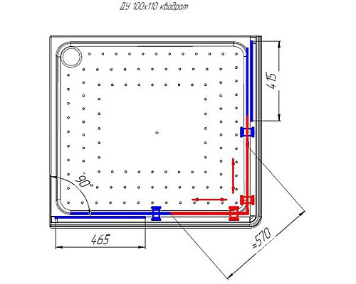 Душевой уголок Radomir 100x110 R 1-03-1-2-0-1230 с поддоном Белый