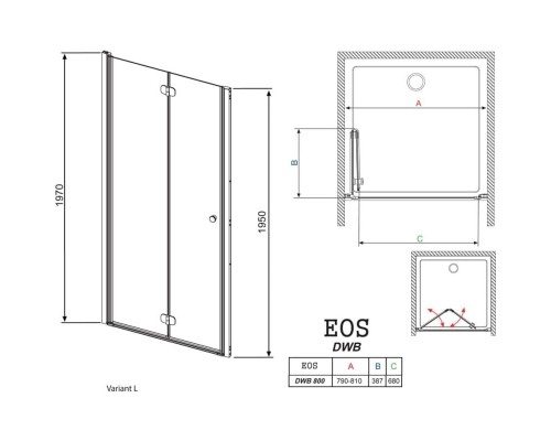 Душевая дверь EOS DWB 80/L