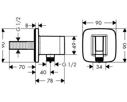 Шланговое подключение для душа Hansgrohe FixFit E 26485000