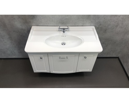 Тумба с раковиной Comforty Палини 100 подвесная Белый глянец