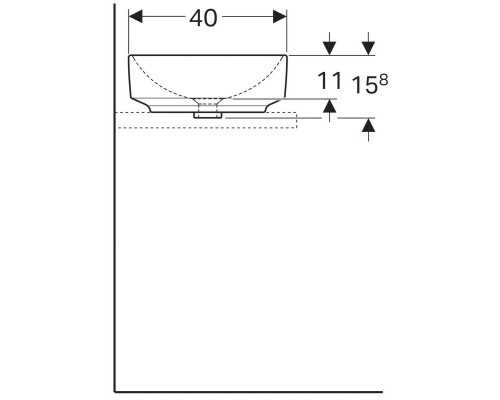 Раковина 55 см GEBERIT VariForm 500.774.01.2