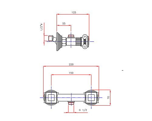 Смеситель для душа Cezares OLIMP-DS-03/24-M