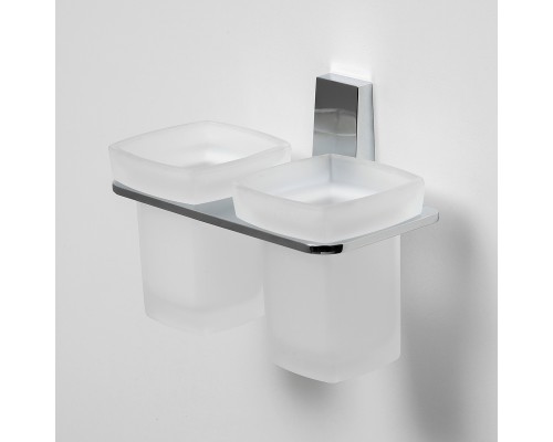 Стакан для зубных щеток WasserKRAFT Lopau K-6028D двойной Хром