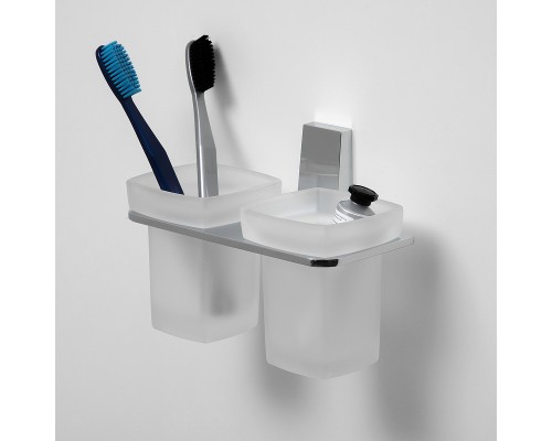 Стакан для зубных щеток WasserKRAFT Lopau K-6028D двойной Хром