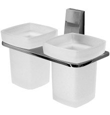 Стакан для зубных щеток WasserKRAFT Lopau двойной Хром
