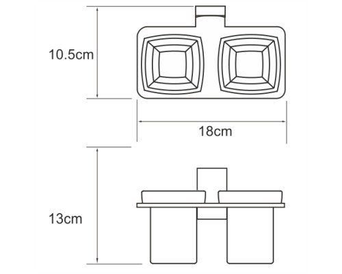 Стакан для зубных щеток WasserKRAFT Lopau K-6028D двойной Хром