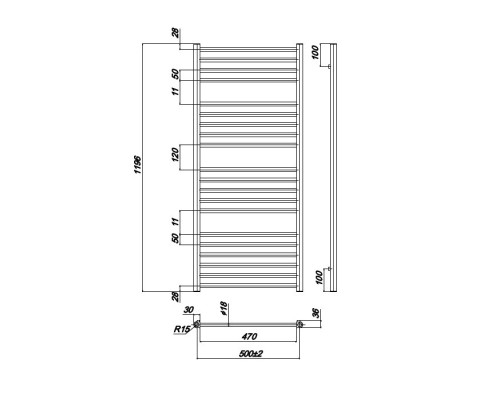 Полотенцесушитель Водяной Ravak Norma 50x120 X04000083680