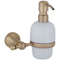 Дозатор жидкого мыла настенный Veragio Gialetta керамика/бронза