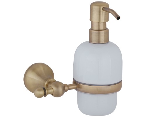 Дозатор жидкого мыла настенный Veragio Gialetta керамика/бронза