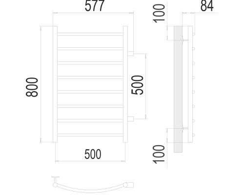 Полотенцесушитель Terminus Эконом Классик П8 500х800 бп500