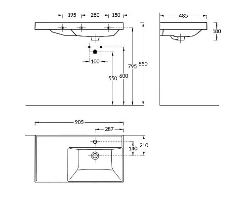 Тумба под раковину La Fenice Elba Bianco TWIN белый 90