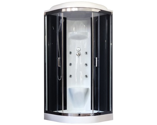 Душевая кабина Royal Bath НК 90x90 с гидромассажем задняя стенка Черная