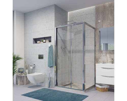 Душевой уголок Niagara Nova 130х90 профиль Хром стекло прозрачное