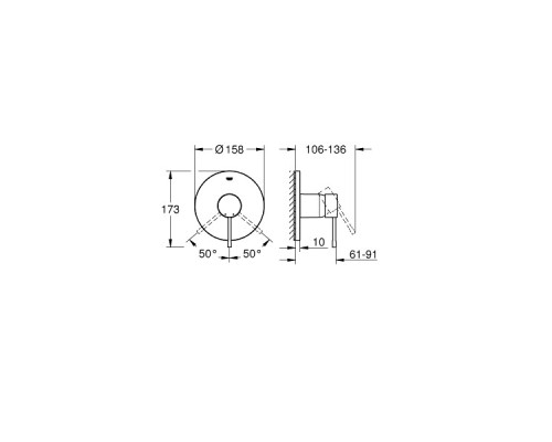 Смеситель Grohe однорычажный для душа