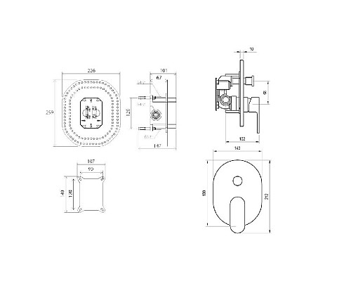 Смеситель встроенный с переключателем Ravak Chrome X070056