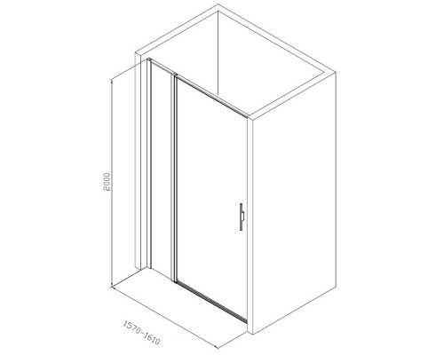 Душевая дверь Allen Brau Priority 160 3.31039.BBA профиль Черный браш стекло прозрачное