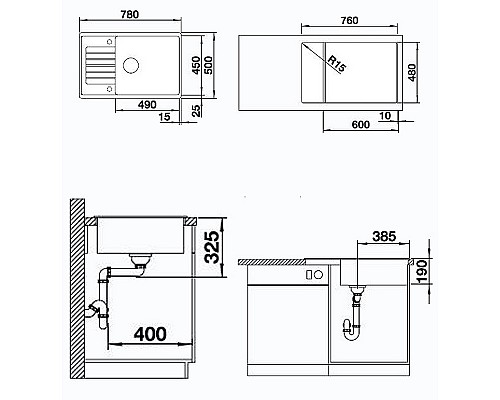 Кухонная мойка Blanco Zia XL 6 S Compact 523273 Антрацит