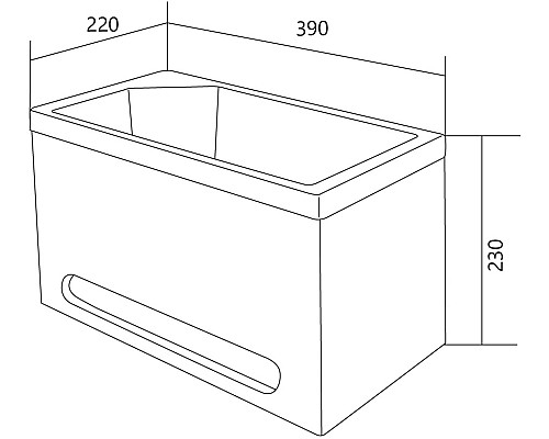 Панель с раковиной 1MarKa Tiny XS Mini 39 L У86733 подвесная Белая глянцевая
