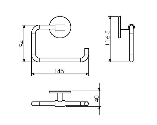 Бумагодержатель без крышки на клейкой основе 3 мм LANGBERGER 30843A