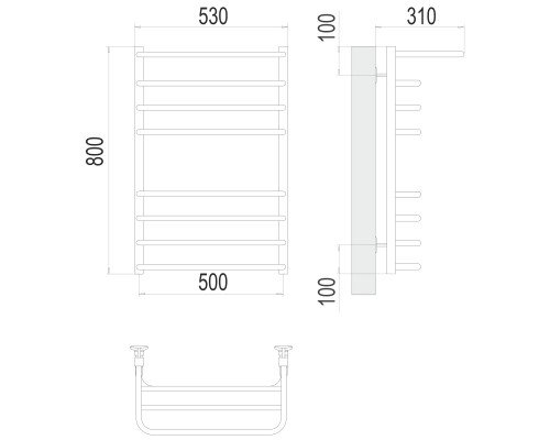 Полотенцесушитель Terminus Стандарт Арктур П10 500х1000