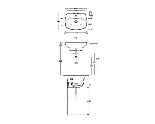 Раковина Simas Vignoni 60 VI10bi*1 Белая
