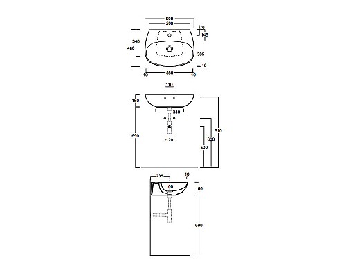 Раковина Simas Vignoni 60 VI10bi*1 Белая